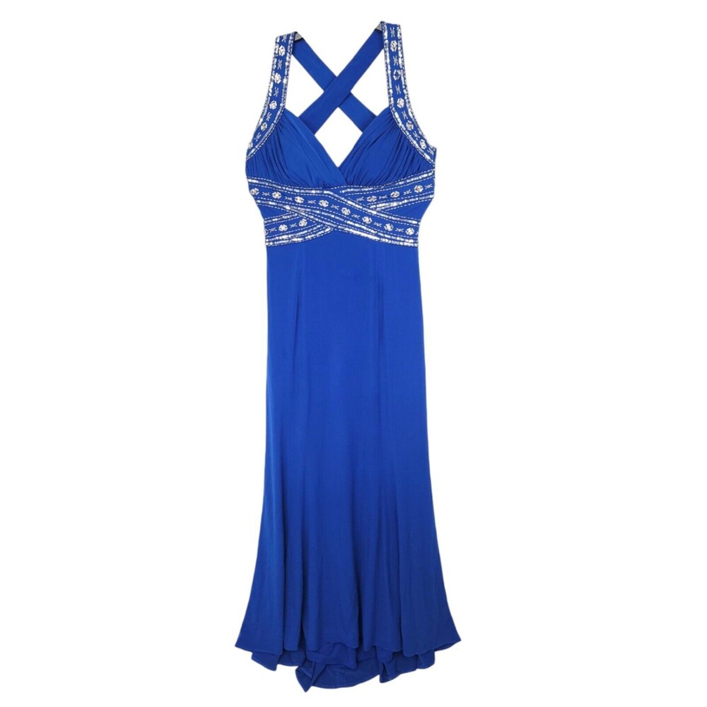 Hailey Logan Dress Womens 5/6 Y2K Long Maxi Beaded Sleeveless Lined V Neck Prom
